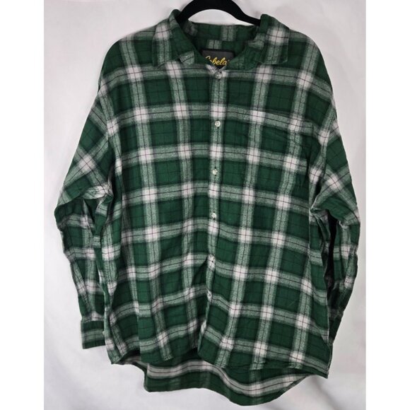 Cabelas Green Plaid‎ Button-Up Flannel Shirt XL 100% Cotton Mens Casual gorp - Picture 1 of 6